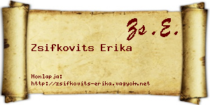 Zsifkovits Erika névjegykártya
